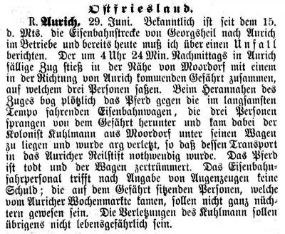 Ostfriesische Zeitung Nr. 151 vom 30. Juni 1883.