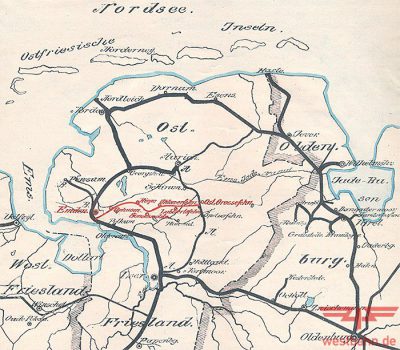 Kleinbahn Emden-Ostgro├Ъefehn, Karte
