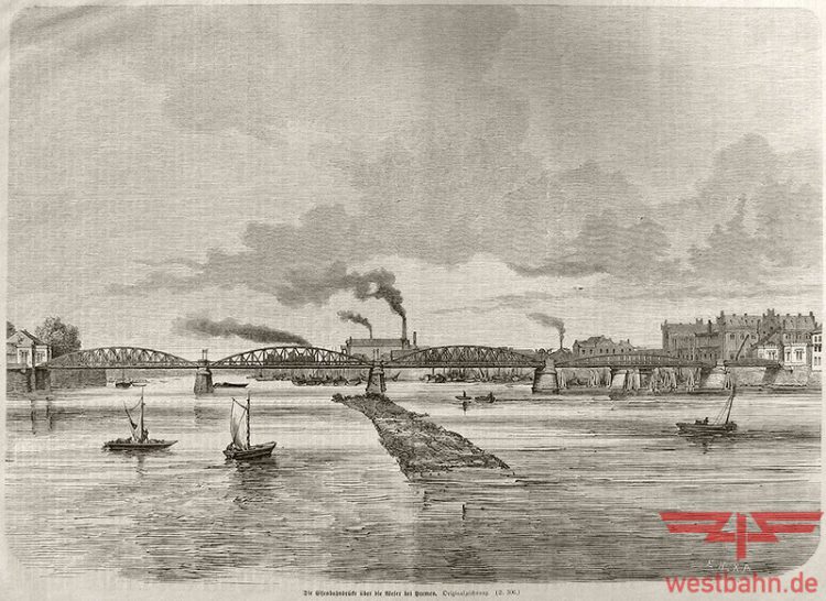 Bremen, Weserbr├╝cke, 1860